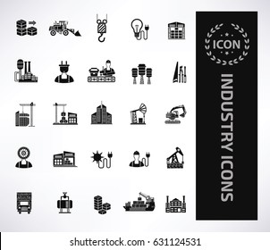 Industry icon set,clean vector
