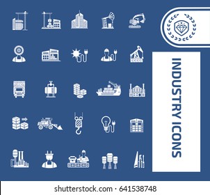 Industry icon set,clean vector
