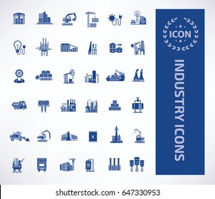 Industry icon set,clean vector