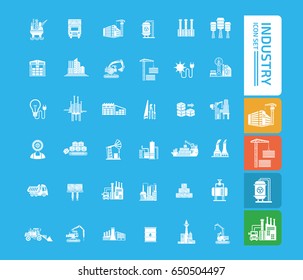 Industry icon set,clean vector