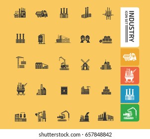Industry icon set,clean vector