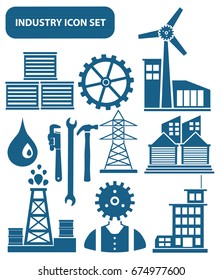 Industry icon set,clean vector