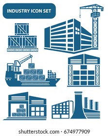 Industry icon set,clean vector