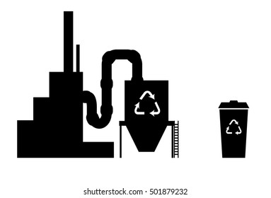 Industry icon silhouette recycling plant