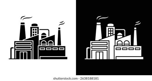 Industry icon Vector in flat style. Collection silhouettes