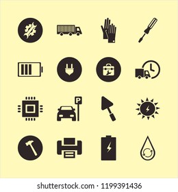 industry icon. industry vector icons set toolbox, hammer, wrench gear and battery
