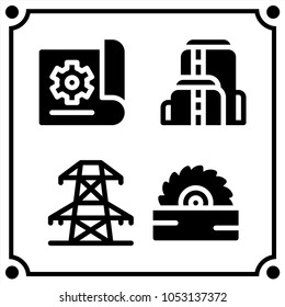 industry icon vector set
