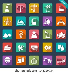 Industry icons - flat design