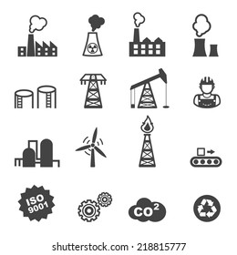 industry icons, mono vector symbols