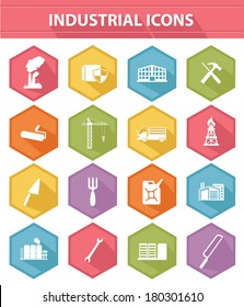 Industry icons on white background,vector