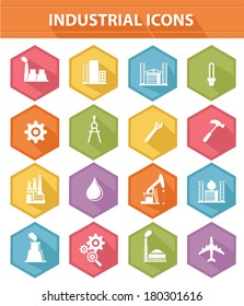 Industry icons on white background,vector
