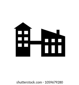 industry icons over white background. vector illustration. Vector industrial buildings and factories