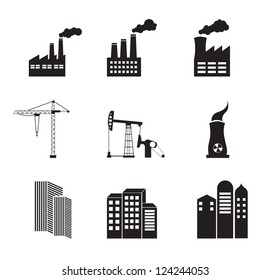 Industry icons over white background vector illustration