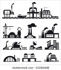 Industriesymbole auf weißem Hintergrund. Vektorillustration