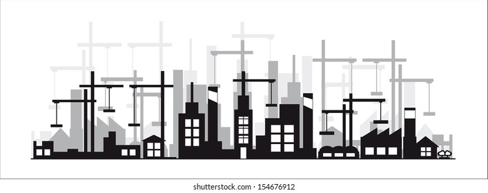 industry icons over white background. vector illustration