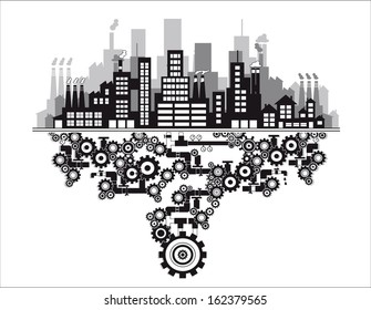 industry icons over white background. vector illustration