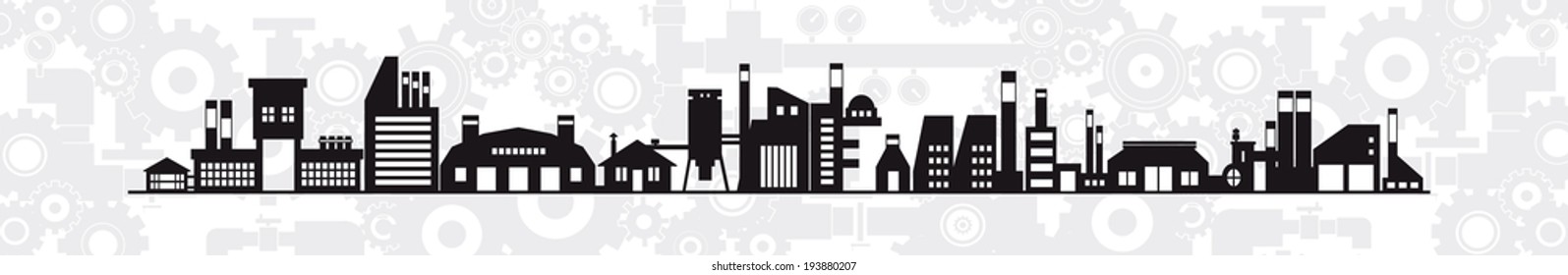 industry icons over white background. vector illustration.Vector industrial buildings and factories