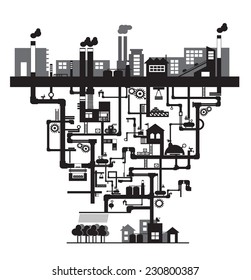 industry icons over white background. vector illustration