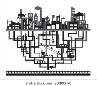 industry icons over white background. vector illustration