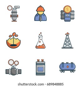 Industry icons set. Cartoon set of 9 industry vector icons for web isolated on white background
