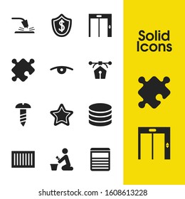 Industry icons set with integration, lift and star elements. Set of industry icons and gardening concept. Editable vector elements for logo app UI design.