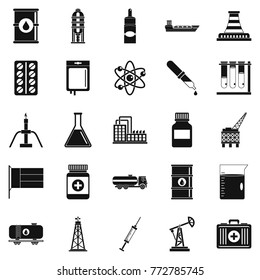 Industry icons set. Simple set of 25 industry vector icons for web isolated on white background