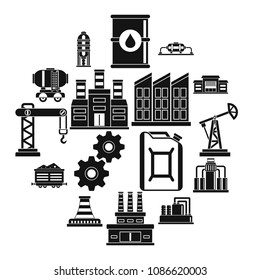 Industry icons set. Simple illustration of 16 industry vector icons for web