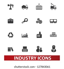 industry icons set, vector