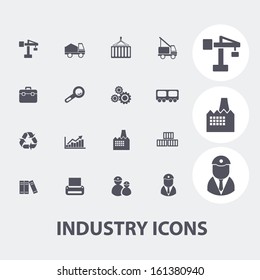 industry icons set, vector