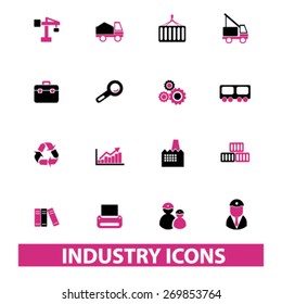industry icons set, vector