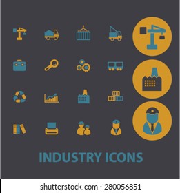industry icons set, vector