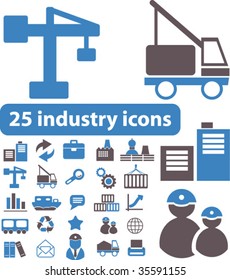 industry icons set. vector