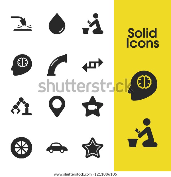 Industry icons set with weld, water and export\
elements. Set of industry icons and crane concept. Editable vector\
elements for logo app UI\
design.