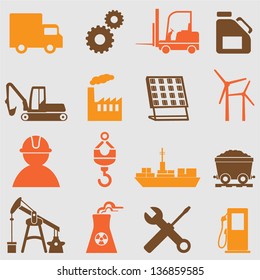 Industry icons set.Vector