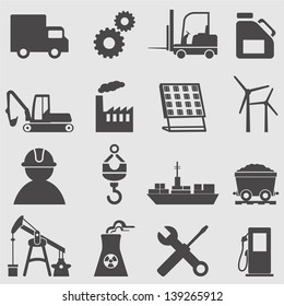 Industry icons set.Vector