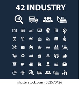 industry icons, signs set, concept vector for web, infographics