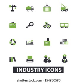 industry icons, signs set, vector