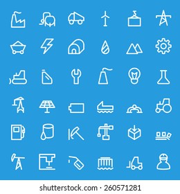 Industry icons, simple and thin line design