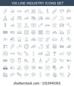 industry icons. Trendy 100 industry icons. Contain icons such as blowtorch, hummer, excavator, wrench hummer, mannequin, hummer and wrench, gear. industry icon for web and mobile.