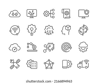 Industry Icons - Vector Line. Editable Stroke. 