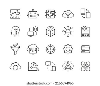 Industry Icons - Vector Line. Editable Stroke. 