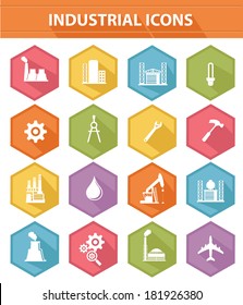 Industry icons,colorful version,vector
