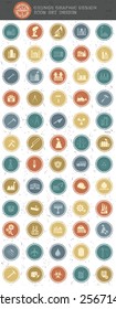 Industry icons,retro style,clean vector