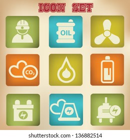 Industry icons,vintage style,vector