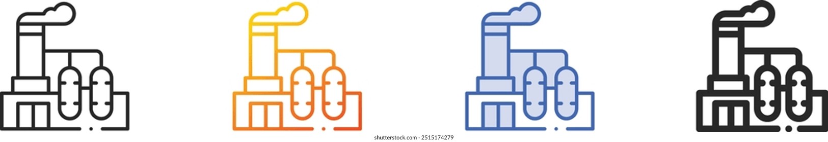 industry icon.Thin Linear, Gradient, Blue Stroke and bold Style Design Isolated On White Background