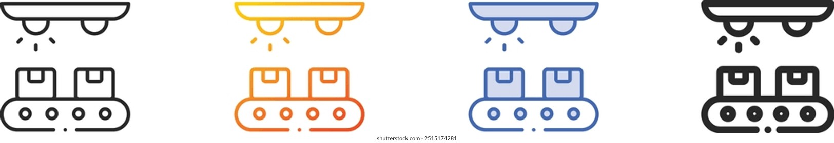industry icon.Thin Linear, Gradient, Blue Stroke and bold Style Design Isolated On White Background