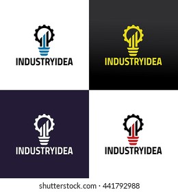  Industry Idea logo design template ,Building idea logo ,Gear idea logo ,Construction idea logo ,Vector illustration