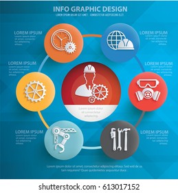 Industry info graphic concept design,clean vector