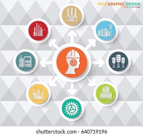 Industry info graphic design, clean vector