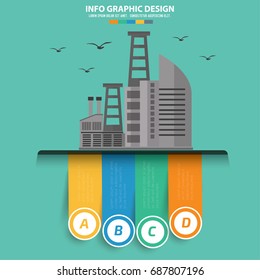 Industry info graphic design, vector